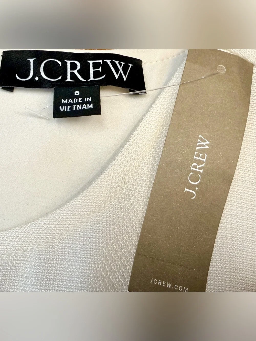 NWT J. Crew Ivory Viscose Short Sleeve Maxi Dress w/ Preowned J. Crew Belt M (8)